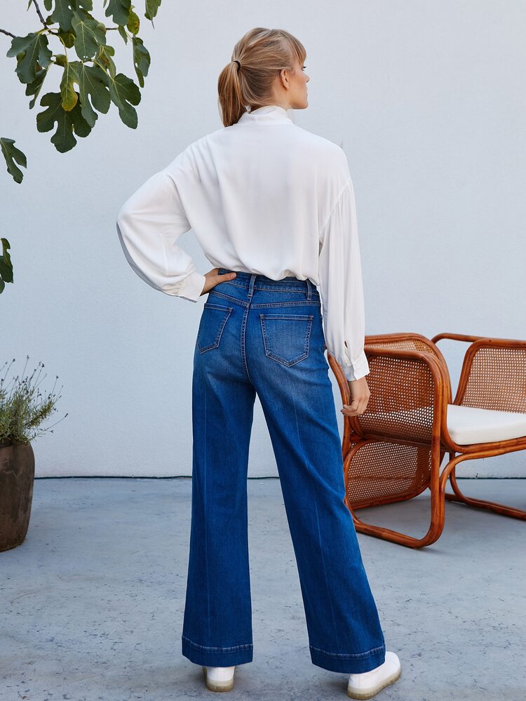 MOTF Top de cuello con cordón hecho de fibra de viscosa de marca LENZING™ ECOVERO™ - Blanco - Añade 7