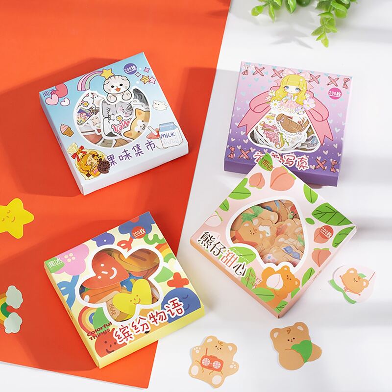 

1box Cartoon Graphic Random Sticker, Multicolor