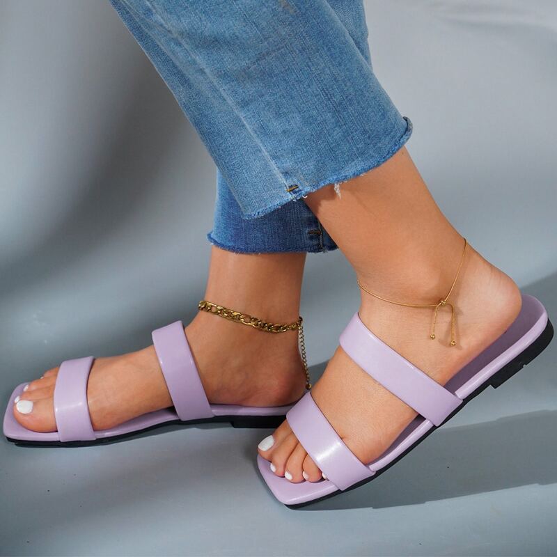 

Minimalist Slide Sandals, Purple