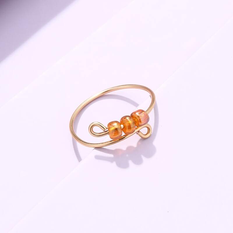 

Beaded Design Cuff Ring, Orange