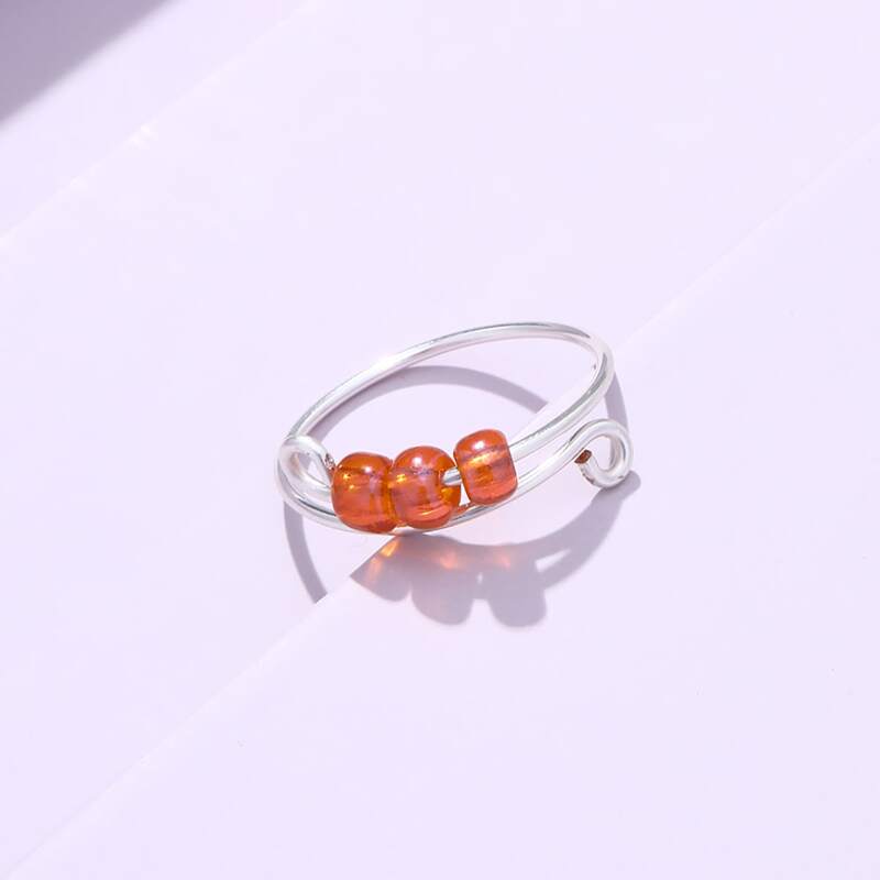 

Beaded Design Cuff Ring, Orange