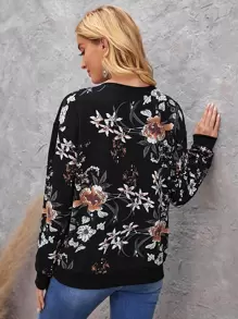 EMERY ROSE Women's Round Neck Long Sleeve Casual Leopard Print Sweatshirt, Autumn & Winter Fall Clothes Women - Multicolor - View 2