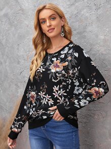 EMERY ROSE Women's Round Neck Long Sleeve Casual Leopard Print Sweatshirt, Autumn & Winter Fall Clothes Women - Multicolor - View 4