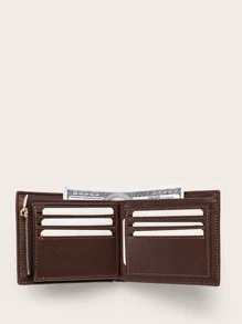 Ví nam nhỏ gọn gấp đôi bằng da PU đựng thẻ tín dụng, cửa sổ đựng ID nhỏ, ví gấp đôi cho nam, quà tặng cho bố, tiền mặt di động, nhân viên văn phòng, cho nam, công việc văn phòng, đi làm, kỷ niệm, cho cặp đôi, quà tặng sinh nhật, quà tặng ngày lễ tình nhân, quà tặng cho nam, ví, ví nhỏ, ví da nam - màu nâu - Xem 3