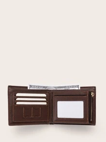 Ví nam nhỏ gọn gấp đôi bằng da PU đựng thẻ tín dụng, cửa sổ đựng ID nhỏ, ví gấp đôi cho nam, quà tặng cho bố, tiền mặt di động, nhân viên văn phòng, cho nam, công việc văn phòng, đi làm, kỷ niệm, cho cặp đôi, quà tặng sinh nhật, quà tặng ngày lễ tình nhân, quà tặng cho nam, ví, ví nhỏ, ví da nam - màu nâu - Xem 4