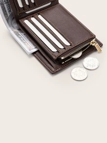 Ví nam nhỏ gọn gấp đôi bằng da PU đựng thẻ tín dụng, cửa sổ đựng ID nhỏ, ví gấp đôi cho nam, quà tặng cho bố, tiền mặt di động, nhân viên văn phòng, cho nam, công việc văn phòng, đi làm, kỷ niệm, cho cặp đôi, quà tặng sinh nhật, quà tặng ngày lễ tình nhân, quà tặng cho nam, ví, ví nhỏ, ví da nam - màu nâu - Xem 5