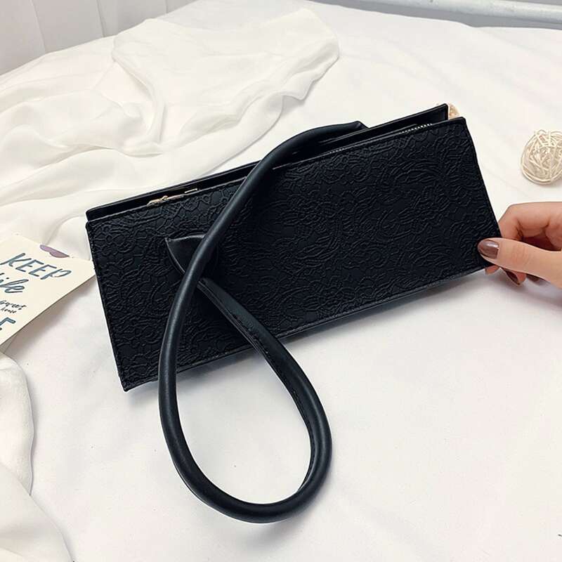 

Flower Graphic Shoulder Bag, Black