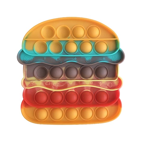 

1pc Hamburger Shaped Push Pop Bubble, Multicolor