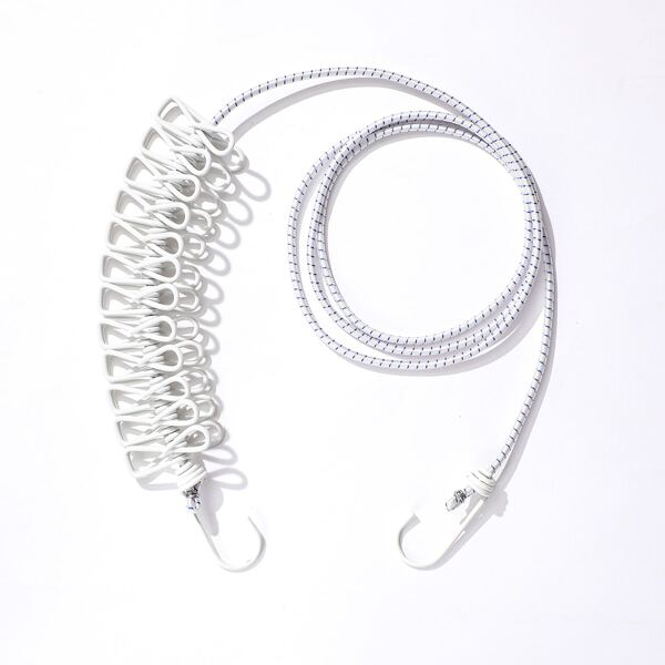 

1pc Clothesline With 12pcs Clip, White