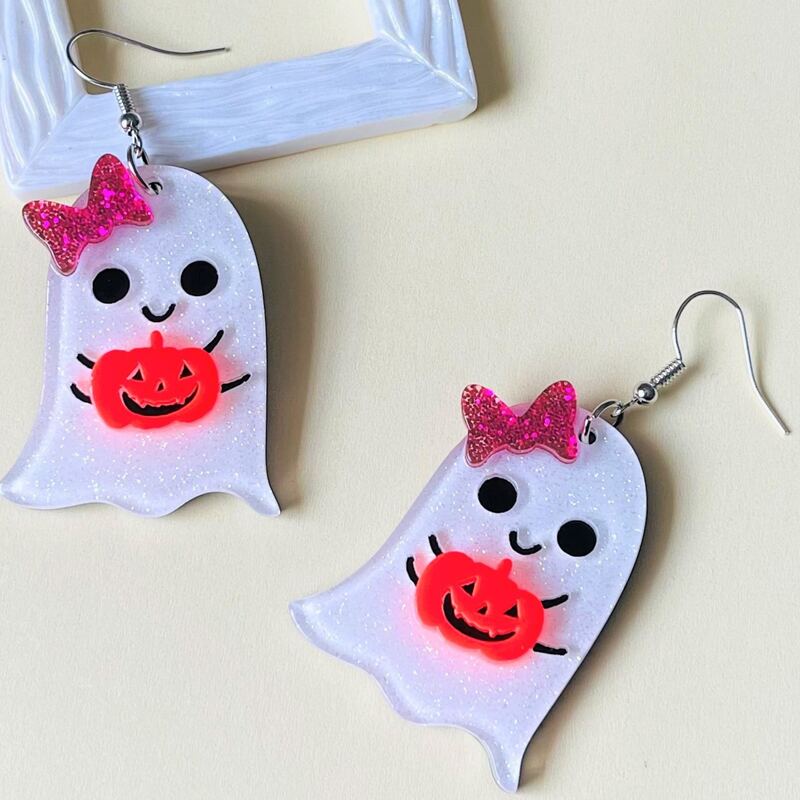 

Ghost Drop Earrings, White