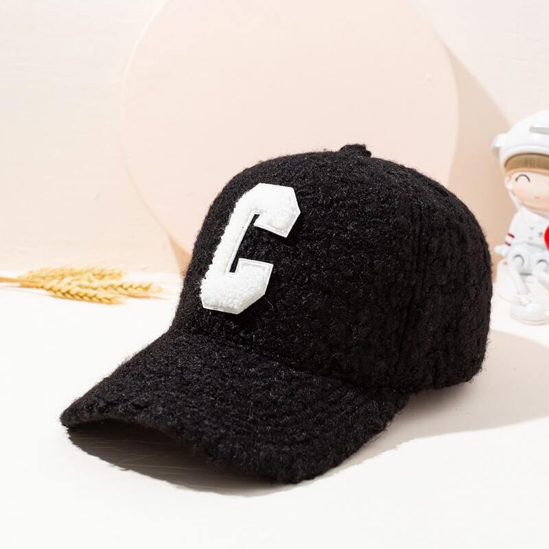 

Letter Graphic Baseball Cap, Black