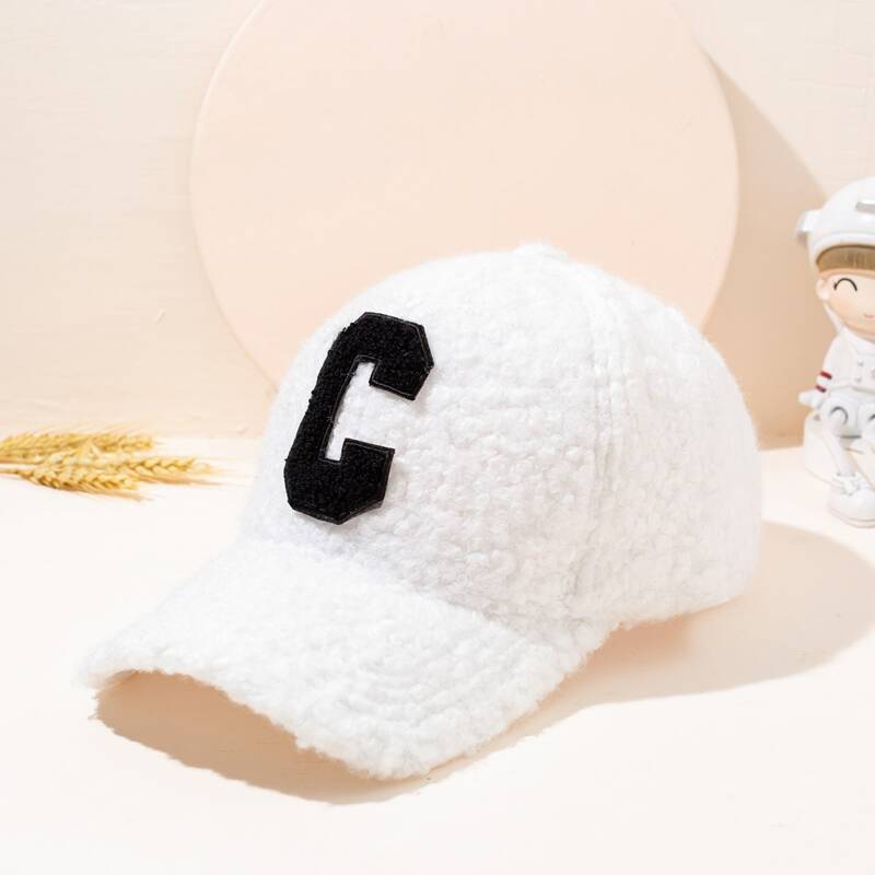 

Letter Graphic Baseball Cap, White