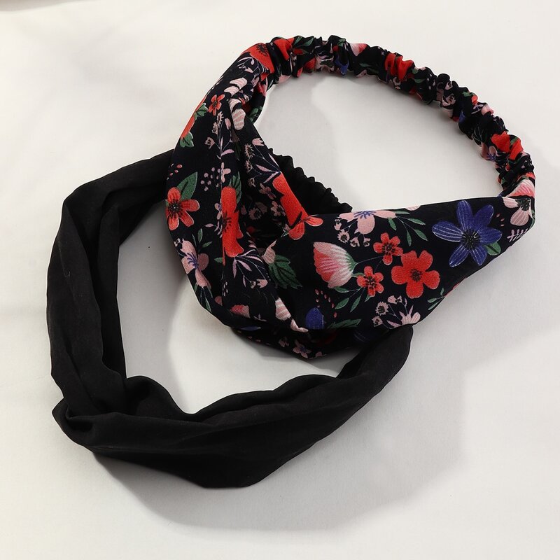 

2pcs Floral Pattern Hair Band, Multicolor