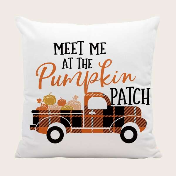 

Slogan Graphic Cushion Cover Without Filler, Multicolor