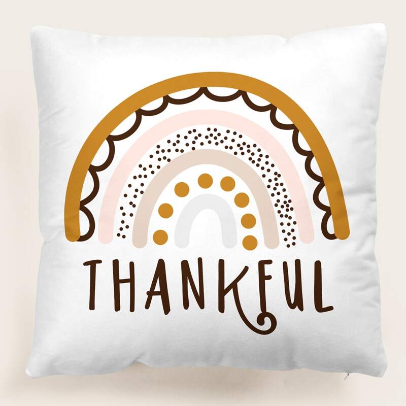 

Letter Graphic Cushion Cover Without Filler, Multicolor