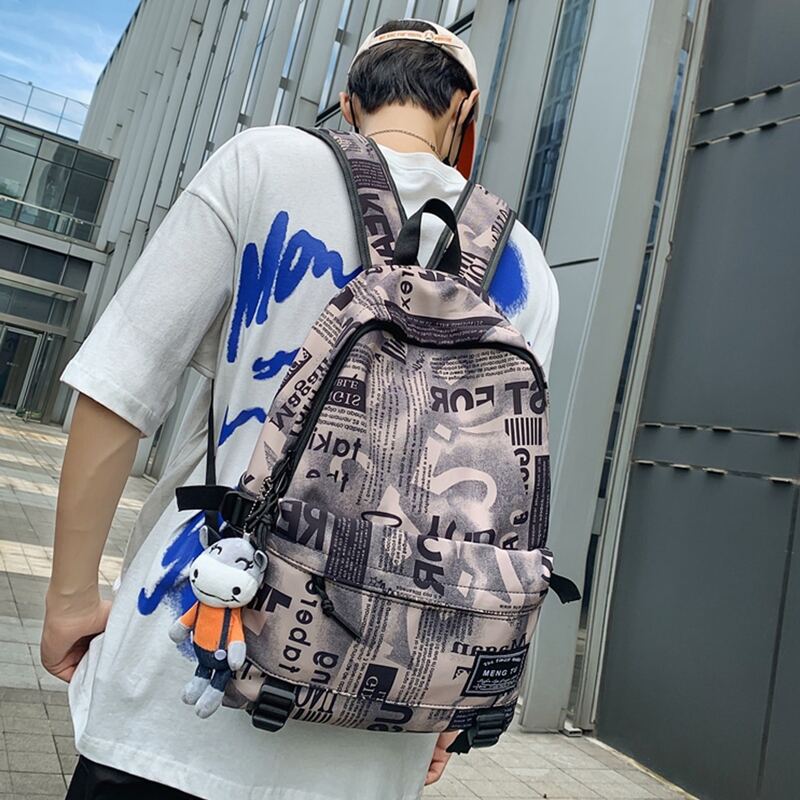 

Guys Doll Decor Letter Graphic Classic Backpack, Multicolor