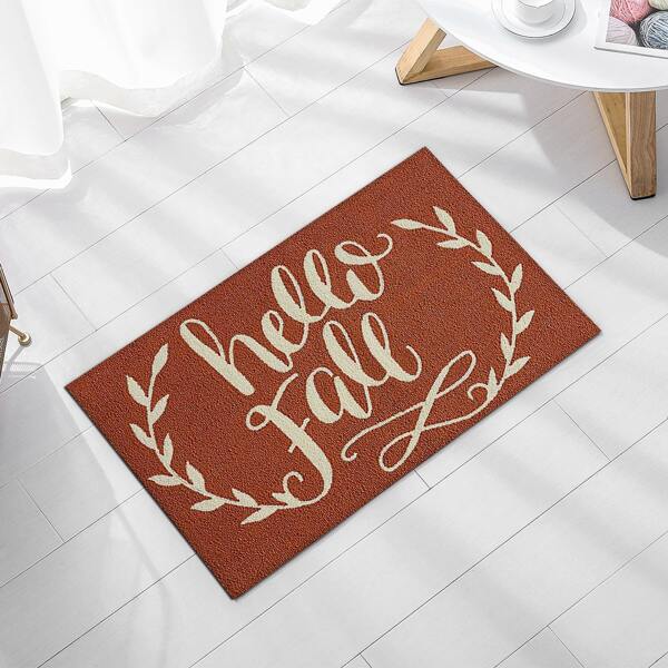 

Slogan Graphic Floor Mat, Multicolor
