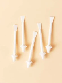 SHEIN CUỘC SỐNG CƠ BẢN 5 cái Gậy Waxing Mũi Hai Đầu Dùng Một Lần - trắng - Xem 3