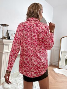 Áo sơ mi nữ Hoa Tất cả trên in Giải trí - Nhiều màu - Xem 2
