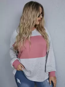 SHEIN LUNE Áo thun Plus size Khối Màu Giải trí - Nhiều màu - Xem 1