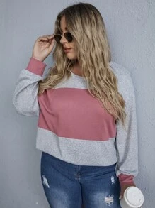 SHEIN LUNE Áo thun Plus size Khối Màu Giải trí - Nhiều màu - Xem 3