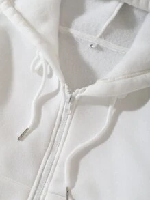 INAWLY Sudadera corta con capucha de cremallera y cordón, de manga larga
