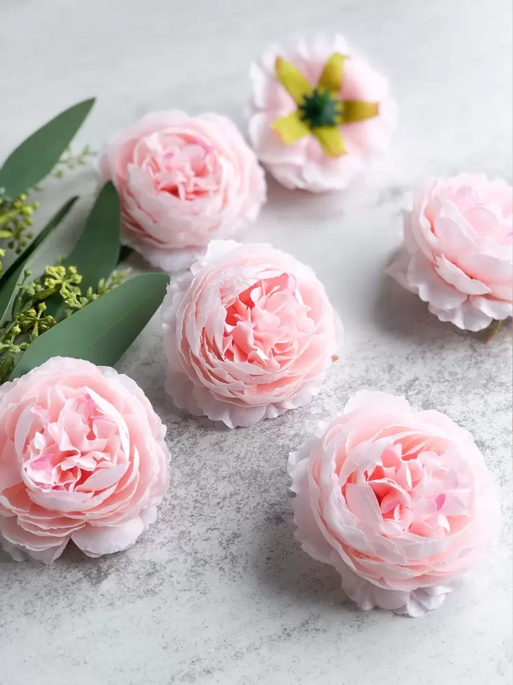 12/24pcs Artificial Peony Flowers Simulated Peony Flower Heads With Stems For Wedding Party Decoration, Cake Decoration And Home Living Room Table Centerpieces,Fake Plants,Fall Decor,Room,Desk,Garden Decor,Room Decoration Stuff - Pink - View 4