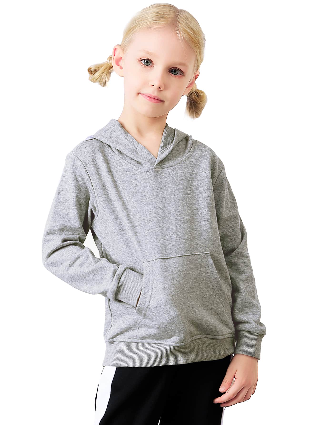 Toddler Girls Solid Kangaroo Pocket Hoodie