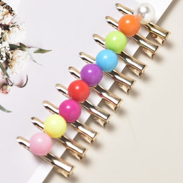 

9pcs Toddler Girls Faux Pearl Decor Hair Clip, Multicolor