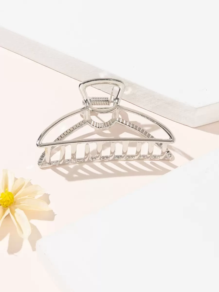 Agrafe de păr minimaliste cu gheare de stradă, piesă de păr aurie, agrafe cu gheare, agrafe de păr, agrafe de păr cu maxilar, cleme de păr, agrafe de păr cu gheare de păr, chestii de școală, accesorii de păr pentru facultate toamna și iarna pentru femei, pentru ținute de vacanță, femeie - Argint - Vizualizare 1