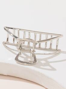 Agrafe de păr minimaliste cu gheare de stradă, piesă de păr aurie, agrafe cu gheare, agrafe de păr, agrafe de păr cu maxilar, cleme de păr, agrafe de păr cu gheare de păr, chestii de școală, accesorii de păr pentru facultate toamna și iarna pentru femei, pentru ținute de vacanță, femeie - Argint - Vizualizare 3