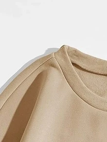 SHEIN Unity Letter & Eagle Print Sweatshirt - Khaki - View 5