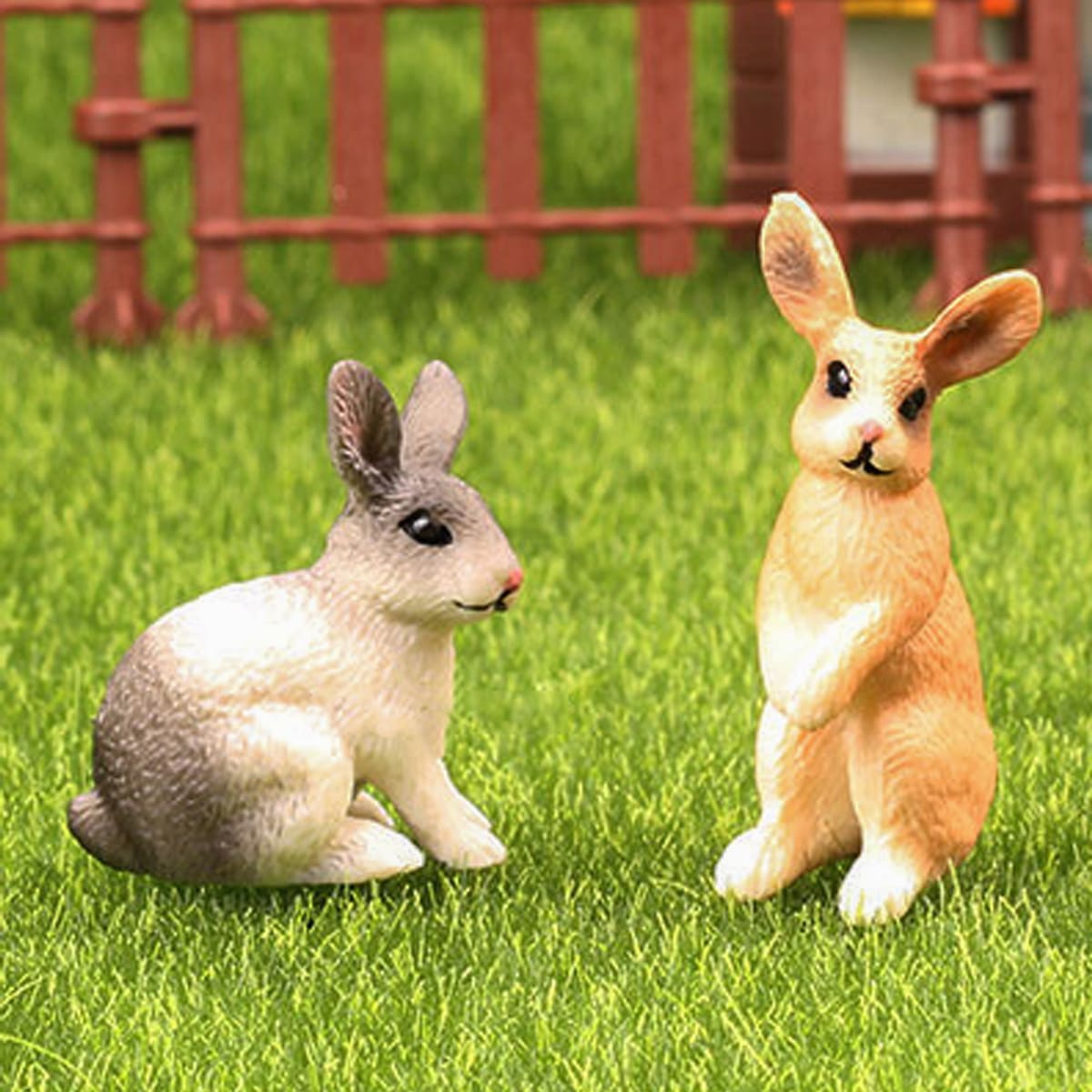 

1pc Rabbit Shaped Garden Art Decoration, Multicolor
