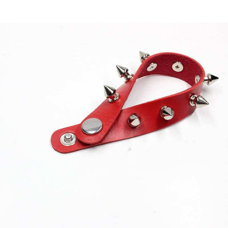 

Spiked Decor Bracelet, Red