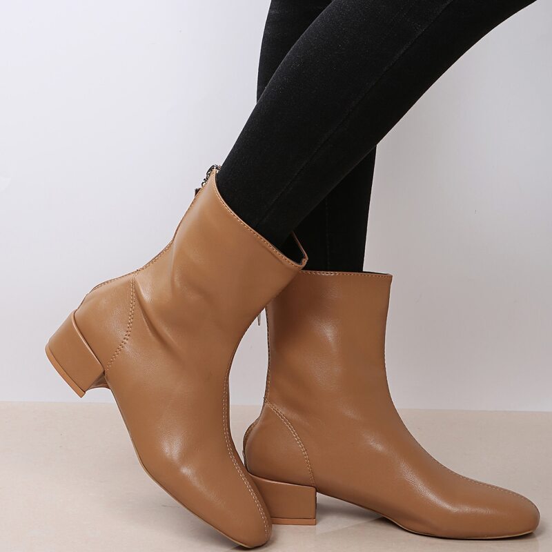 

Chunky Heeled Classic Boots, Khaki