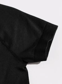 Yoga Basic Raglan Sleeve Sports 2 Top & 2 Leggings Set - Black - View 5