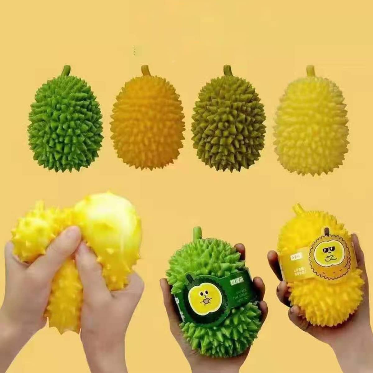 

1pc Durian Shaped Random Color Squeeze Toy, Multicolor