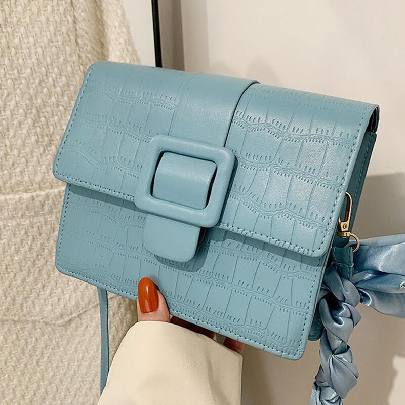 

Croc Embossed Crossbody Bag, Blue
