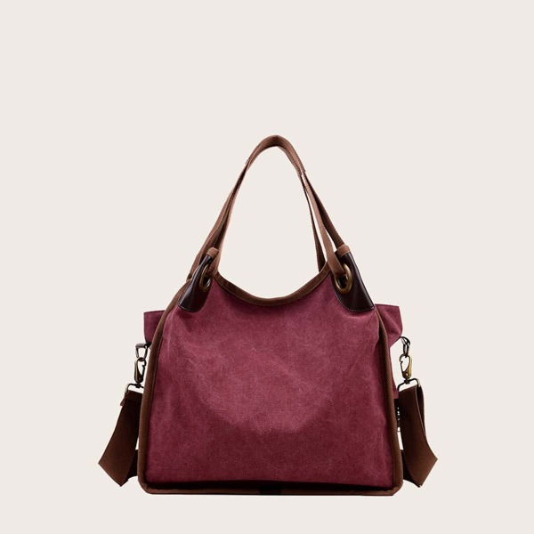 

Minimalist Vintage Design Shoulder Tote Bag, Maroon