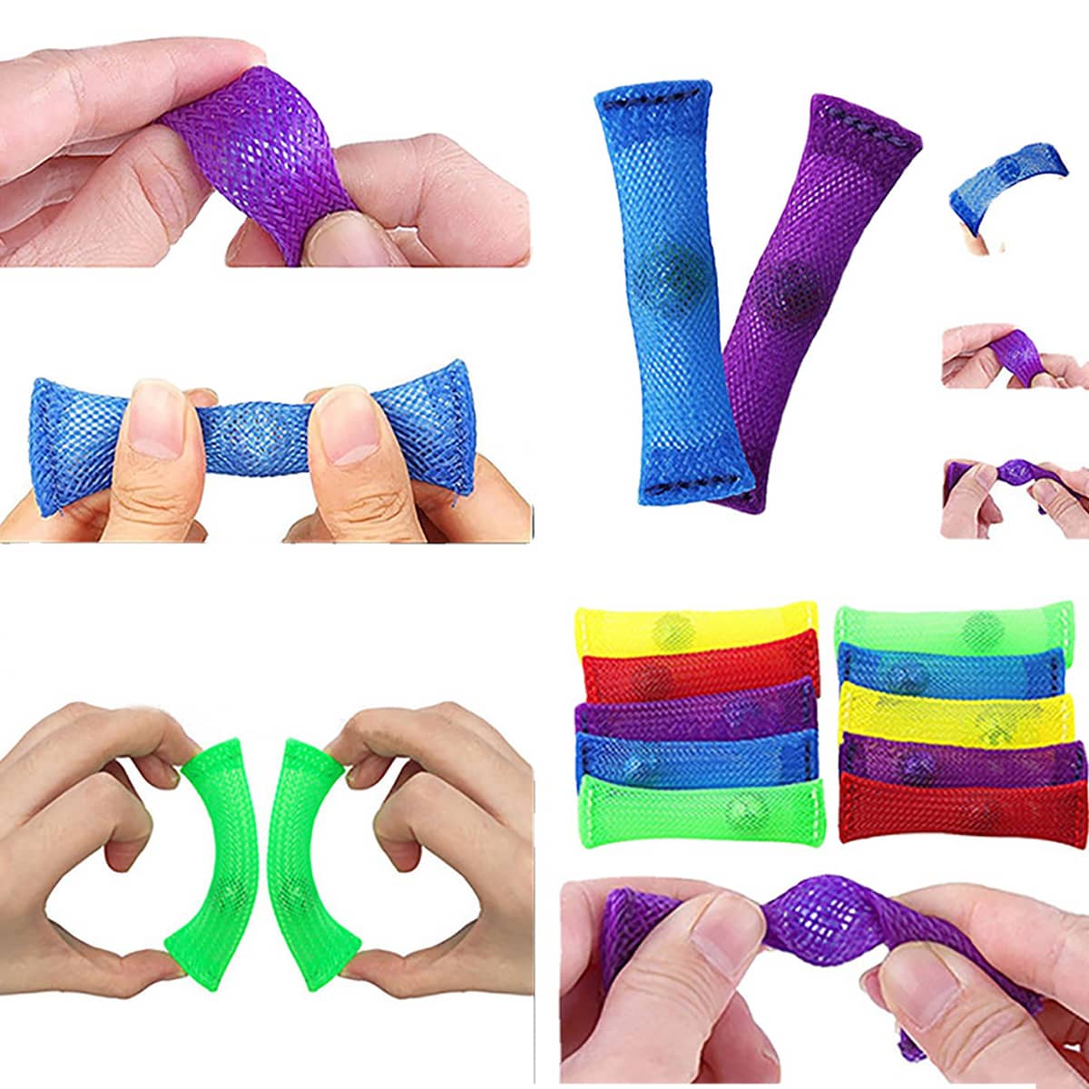 

1pc Random Color Net Tube With Beads Decompression Toy, Multicolor