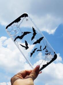 萬聖節蝙蝠圖案手機外殼 - 無色 - 查看 5