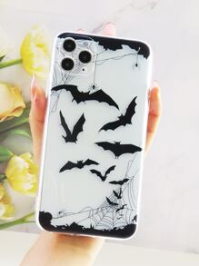 萬聖節蝙蝠圖案手機外殼 - 無色 - 查看 7