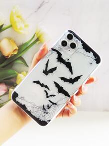 萬聖節蝙蝠圖案手機外殼 - 無色 - 查看 8