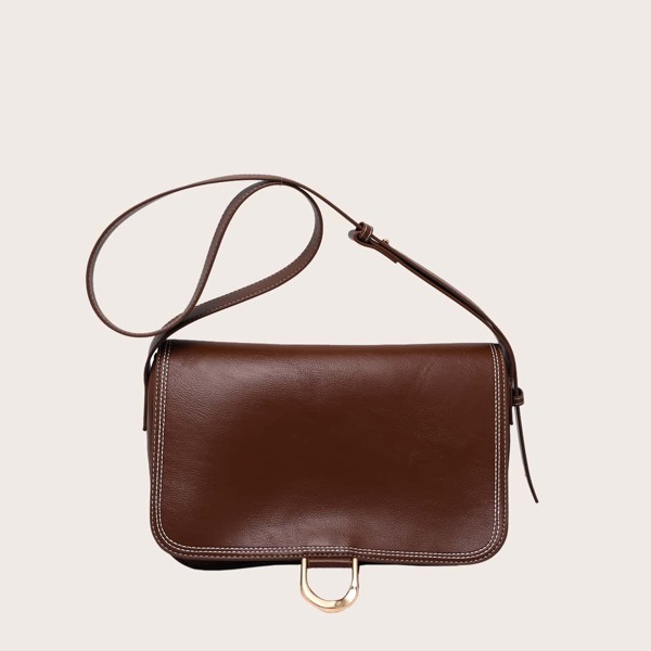 

Trim Detail Zip Shoulder Bag, Coffee brown