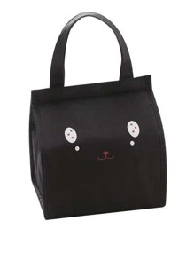 1 pieza con estampado de dibujos animados Fiambrera Bolsa de almacenaje - Negro - Ver 3