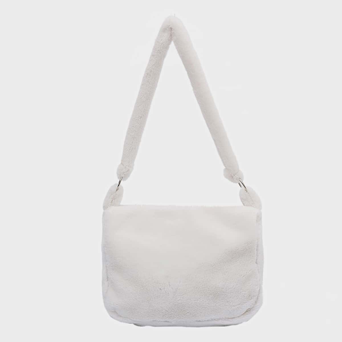 

Fluffy Shoulder Bag, White