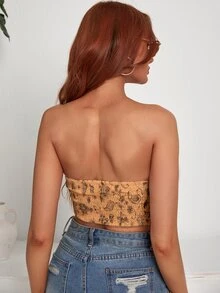 SHEIN Unity Áo nữ mép Dải chun Hoa Boho - Nhiều màu - Xem 2