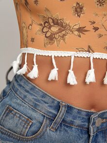 SHEIN Unity Áo nữ mép Dải chun Hoa Boho - Nhiều màu - Xem 5