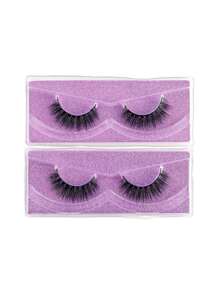 2 Paying complete eyelashes thick curling 14mm fluffy slim false eyelashes Daily Volumized naturally slender