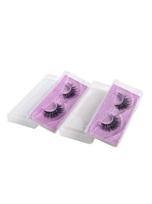 2 Paying complete eyelashes thick curling 14mm fluffy slim false eyelashes Daily Volumized naturally slender